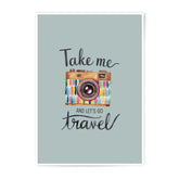Travel Camera Photographic Prints, Watercolor Style, Take Me Travel, Gift for Photographers, Wall Art, Home Decor, Colorful Camera Art - Tawshia